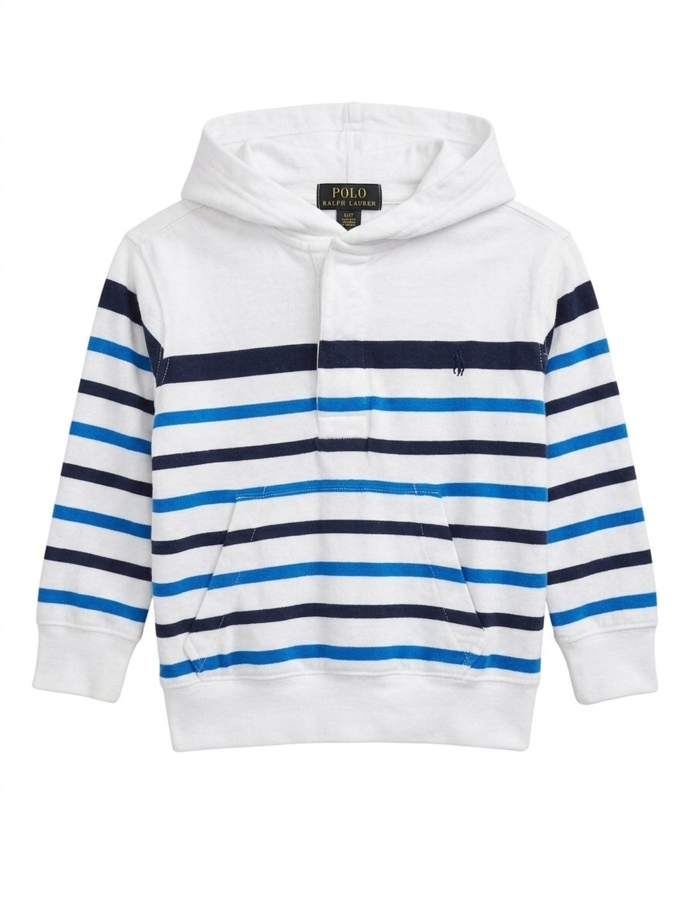 Polo by Ralph Lauren White & Blue Striped Hooded Sweatshirt - Kids